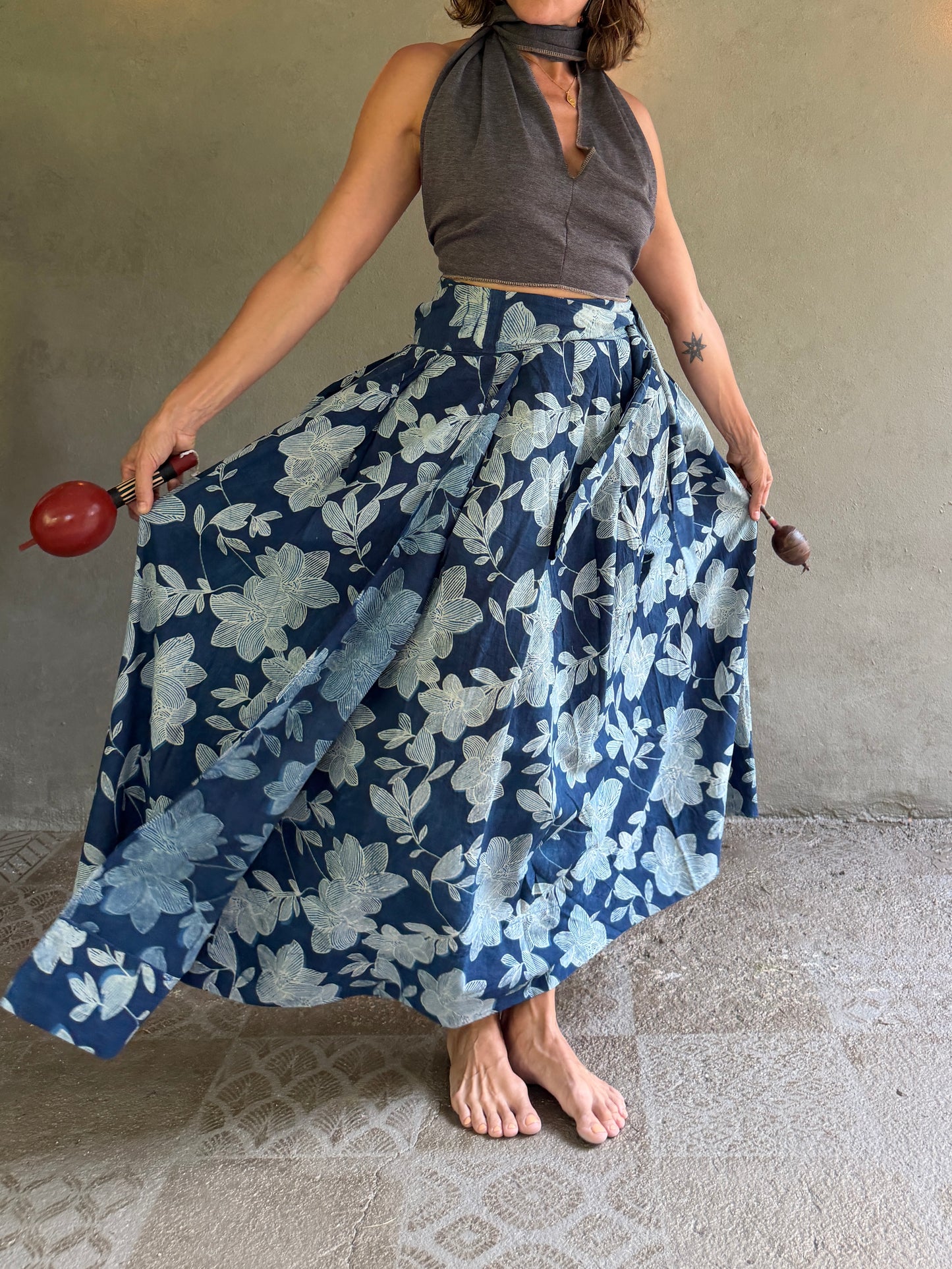 Floral Indigo | Skirt