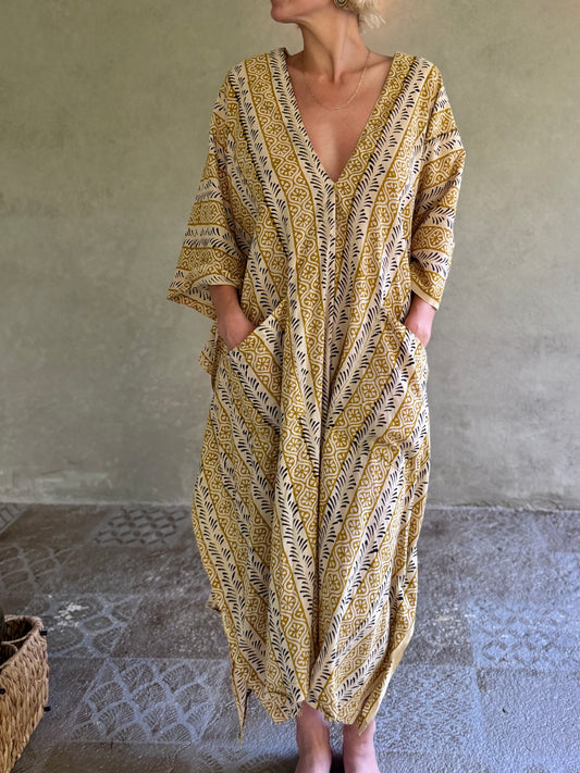 Sun | Handblock Cotton Caftan
