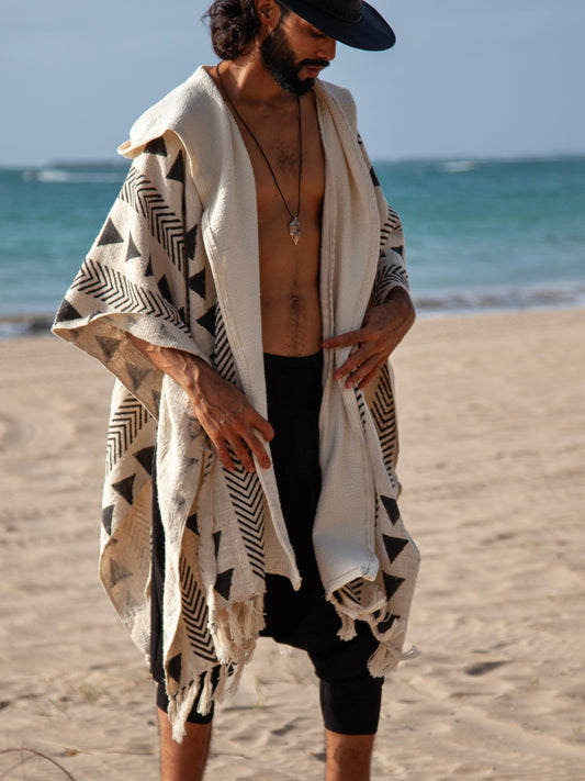 Snow Path | Handwoven Poncho | Him