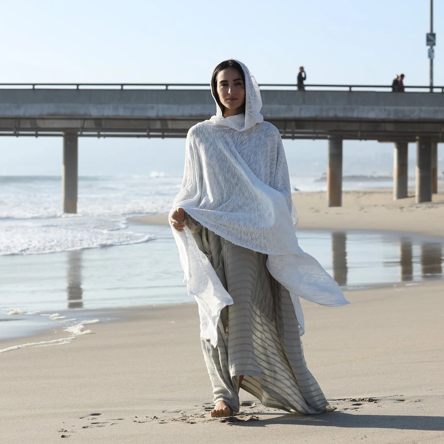 white shawl glorka white ceremony poncho