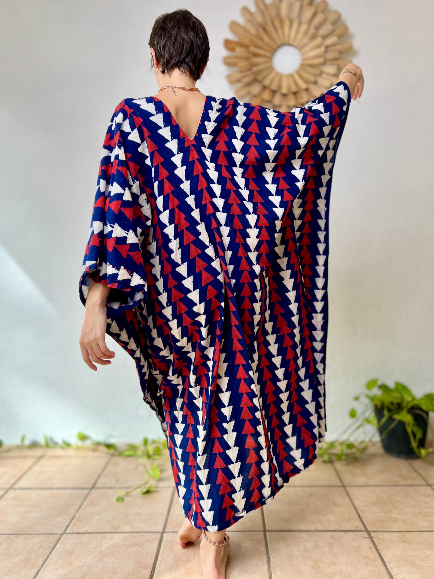 Tricolor | Handblock Cotton Caftan