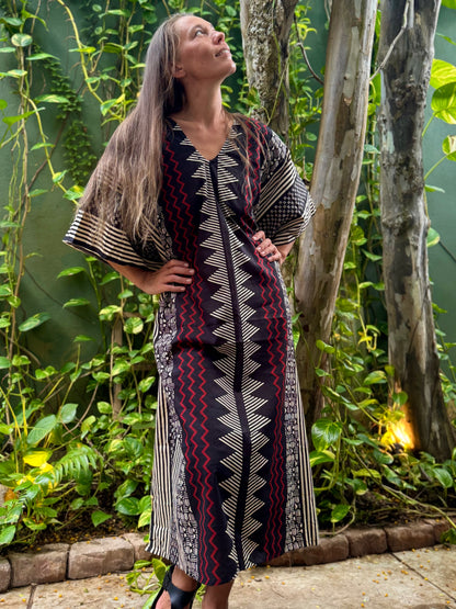 Ember Path Caftan | Red • Black • Earth