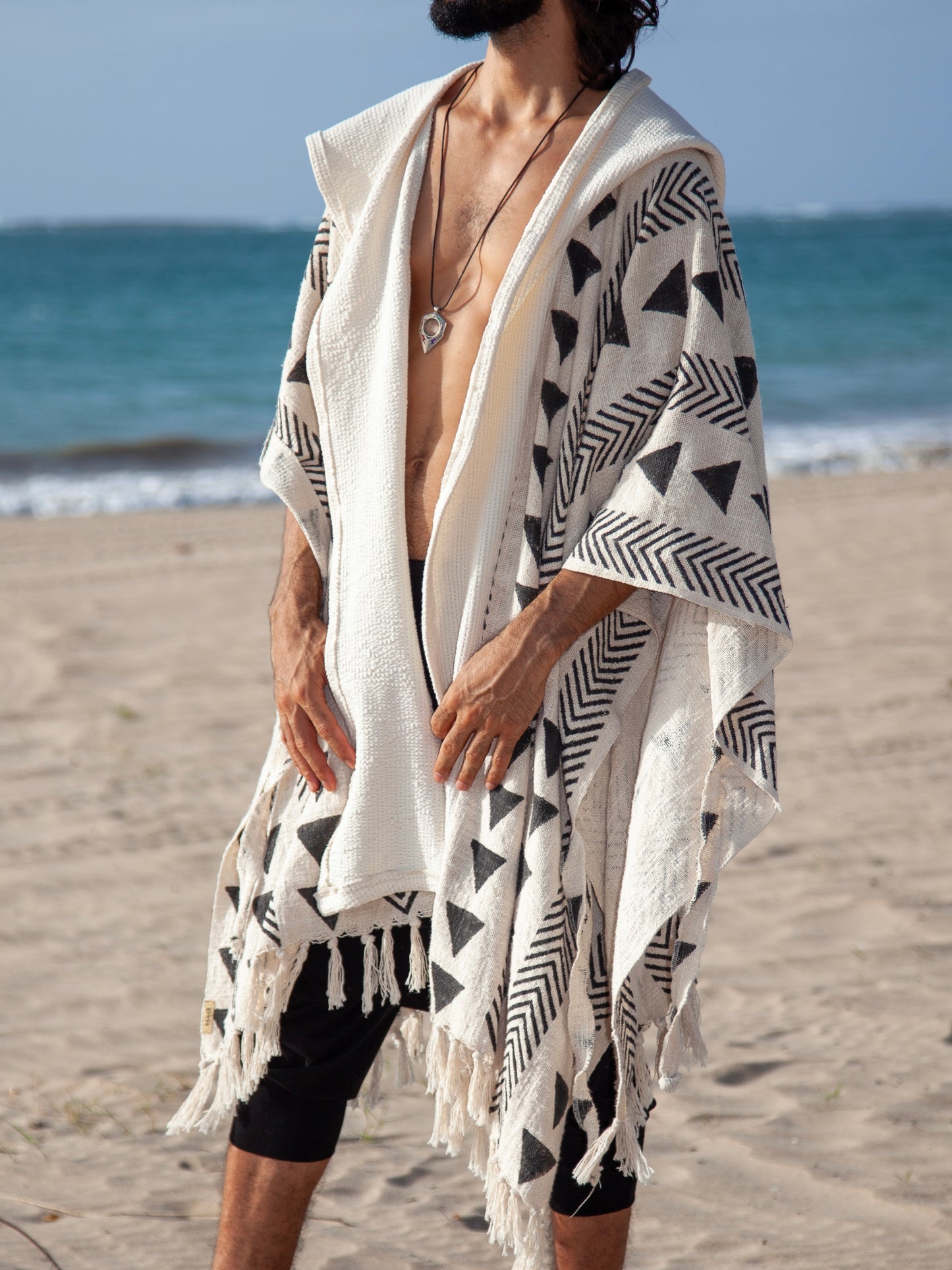 Snow Path | Handwoven Poncho | Him