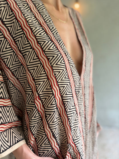 Ancestral Roots | Handblock Cotton Caftan