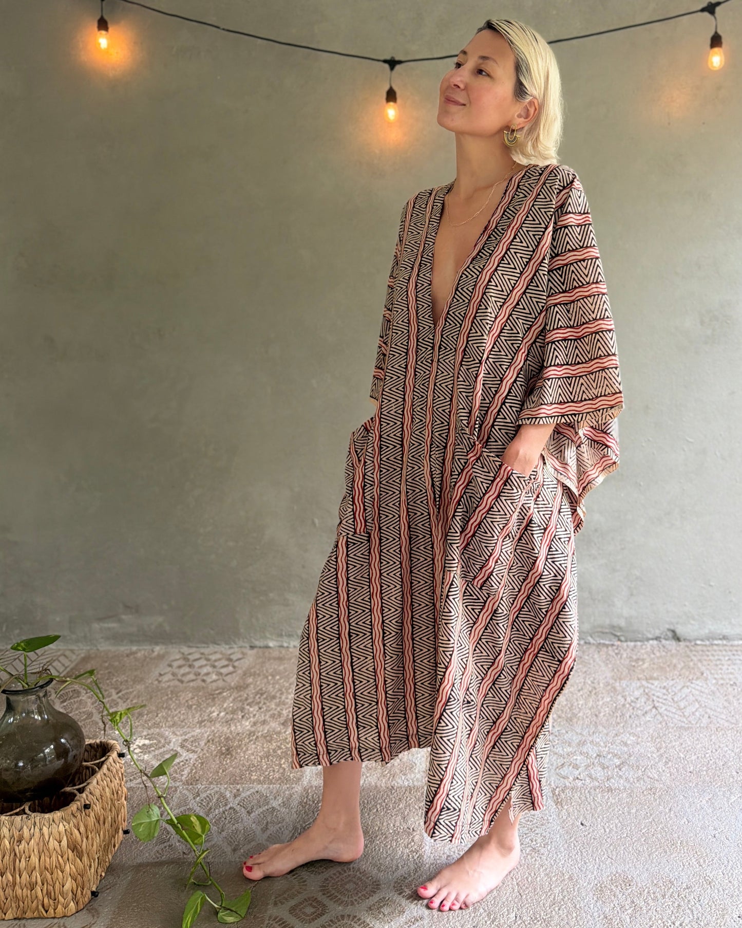 Ancestral Roots | Handblock Cotton Caftan