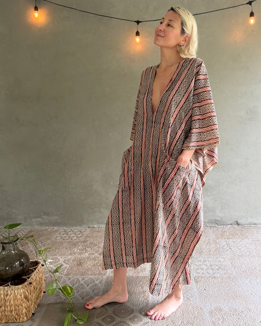 Ancestral Roots | Handblock Cotton Caftan