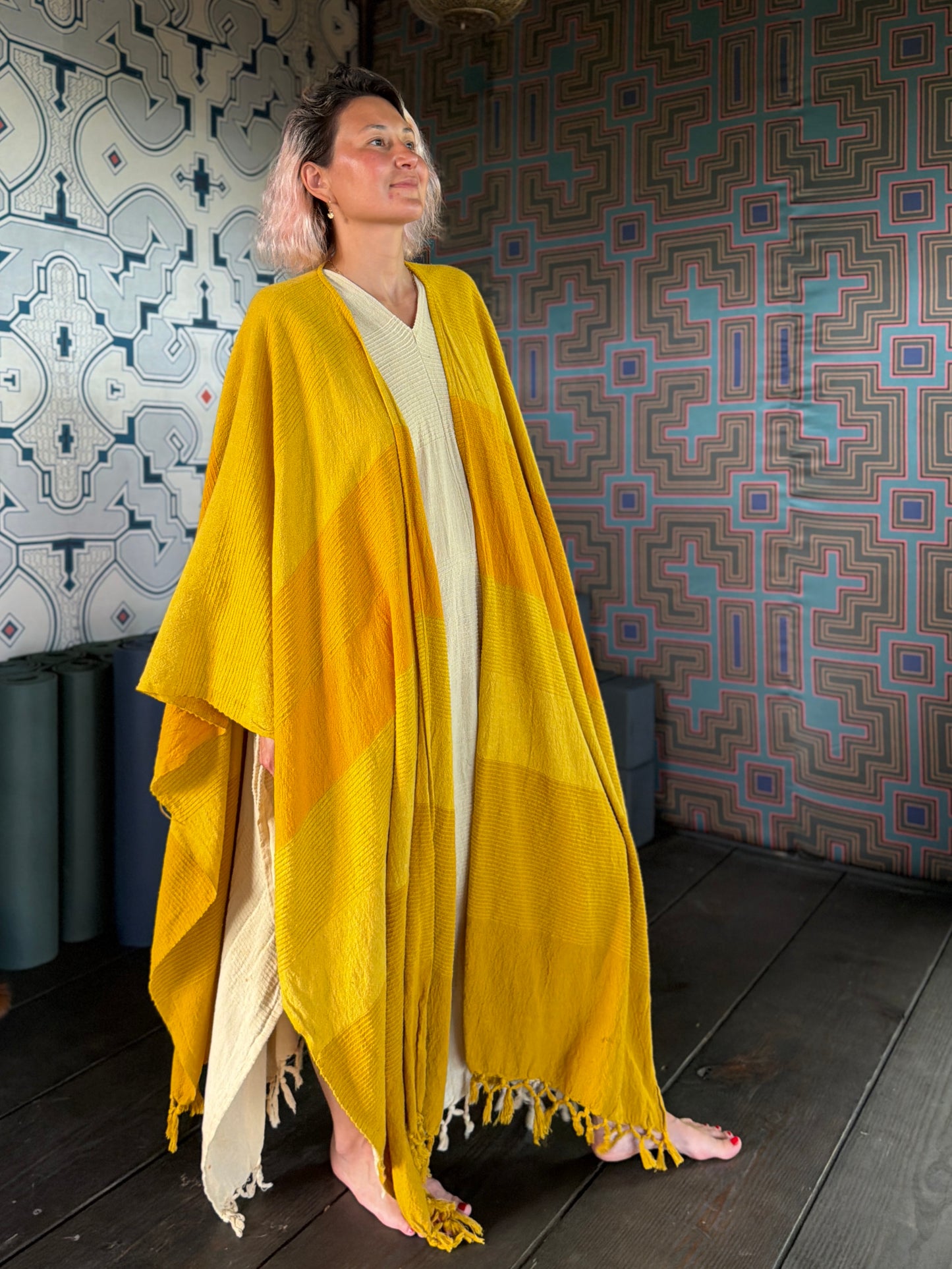 Jewel Yellow | Handwoven Poncho | Her