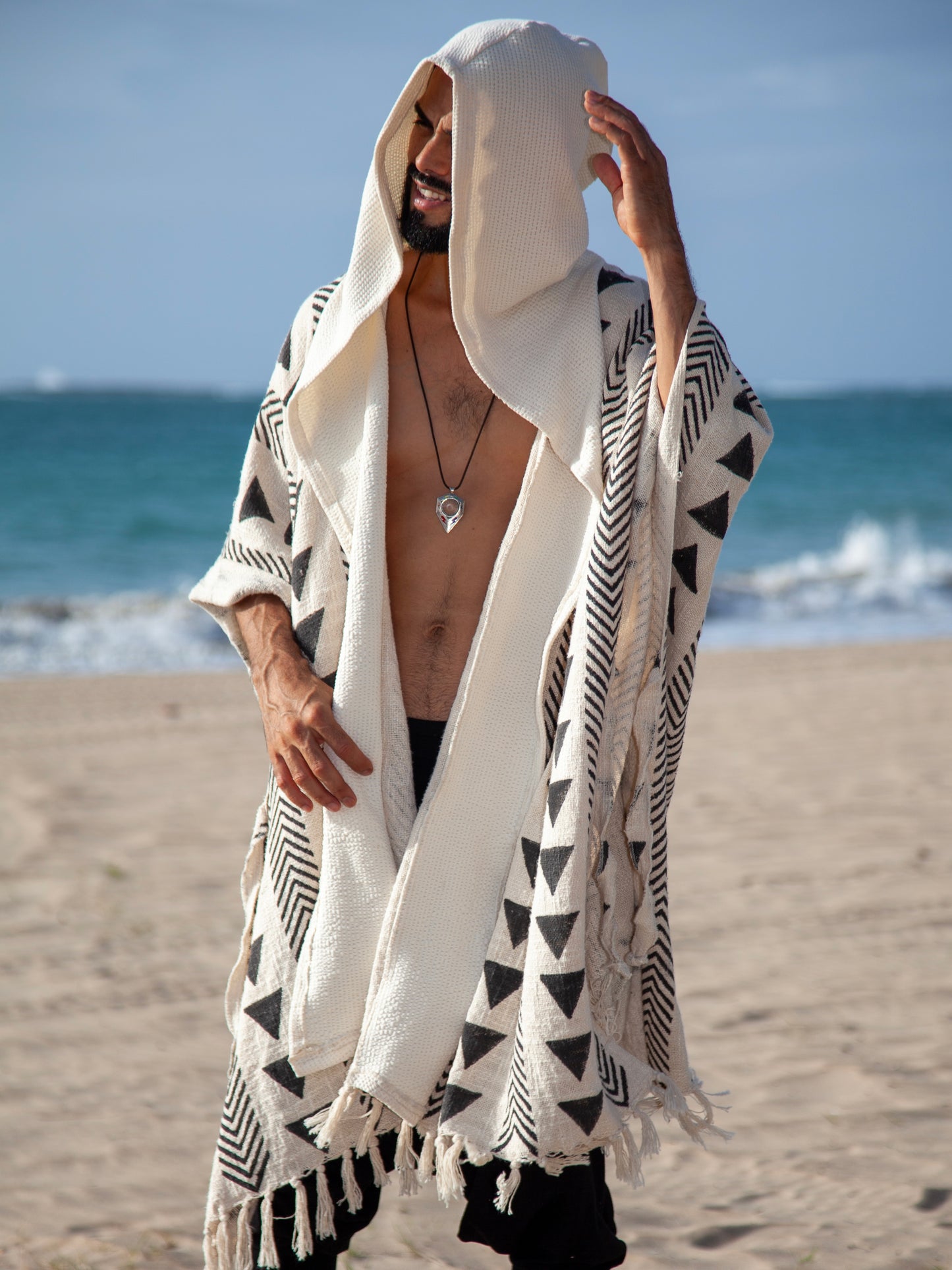 Snow Path | Handwoven Poncho | Him