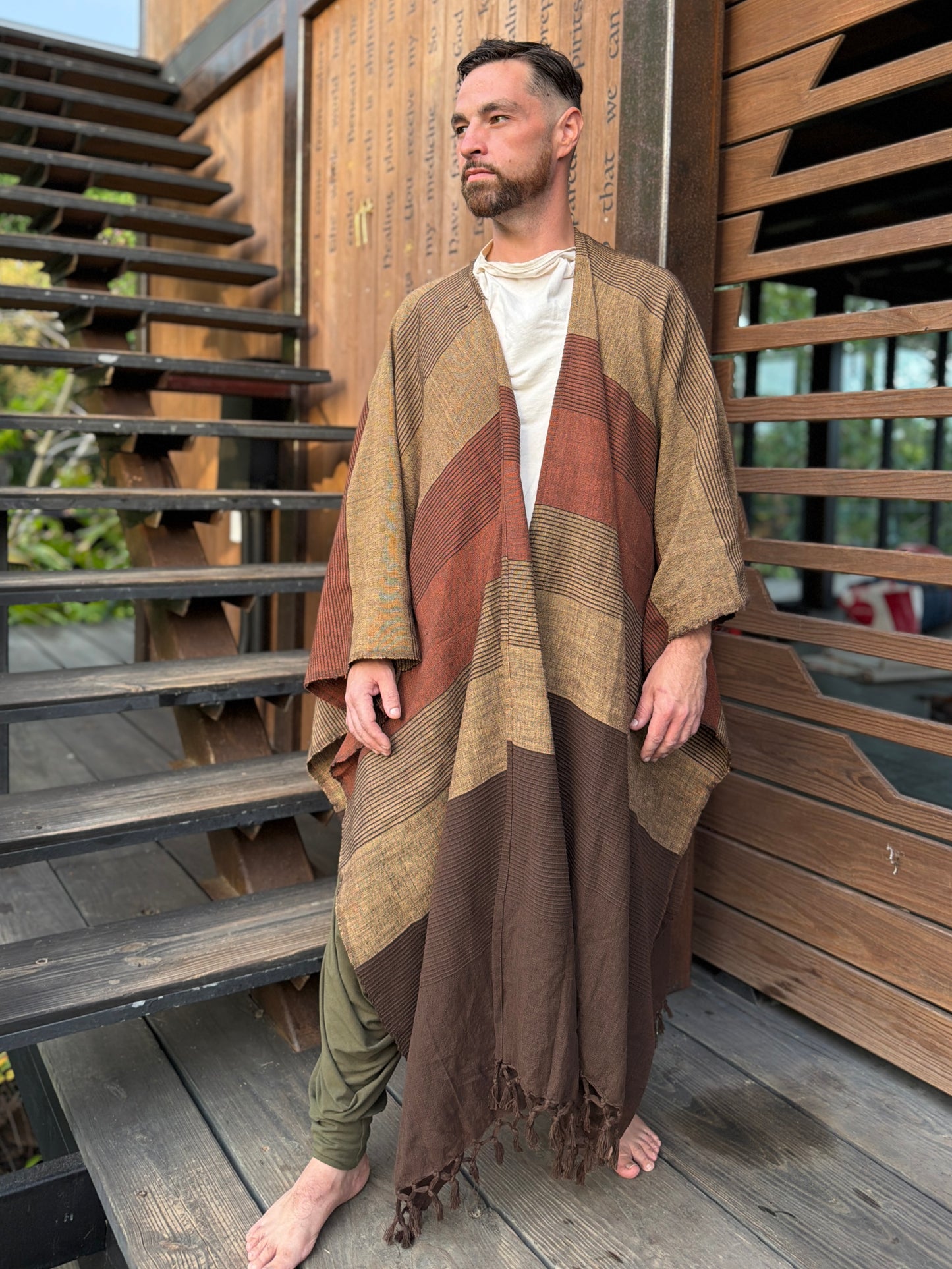 Mud | Handwoven Poncho | Him