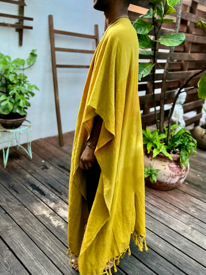 Mustard Yellow | Handwoven Poncho | Him