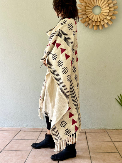 Red Woods | Handwoven Poncho