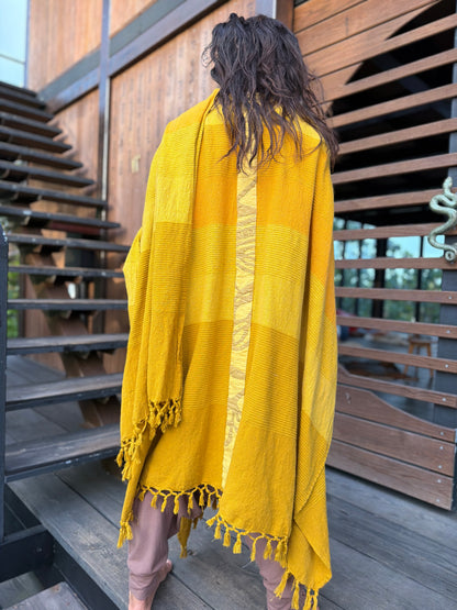 Jewel Yellow | Handwoven Poncho | Him