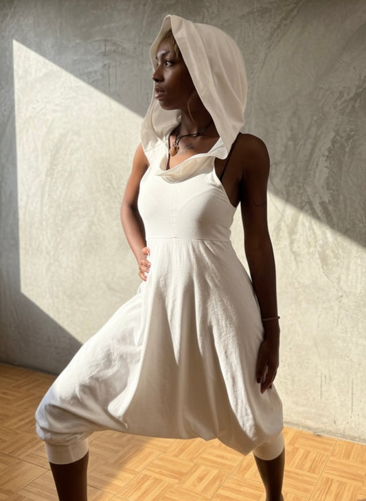 Aura | White Hooded Jumpsuit