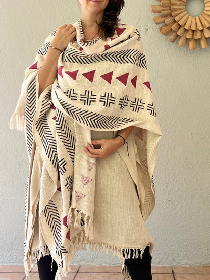 Red Woods | Handwoven Poncho