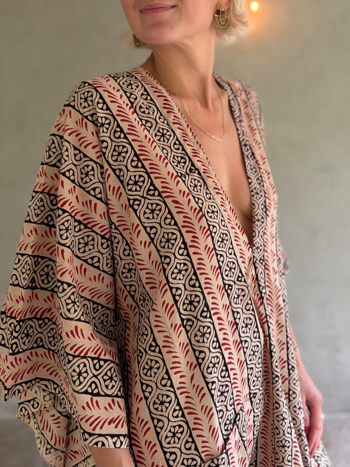 Spirals | Handblock Cotton Caftan