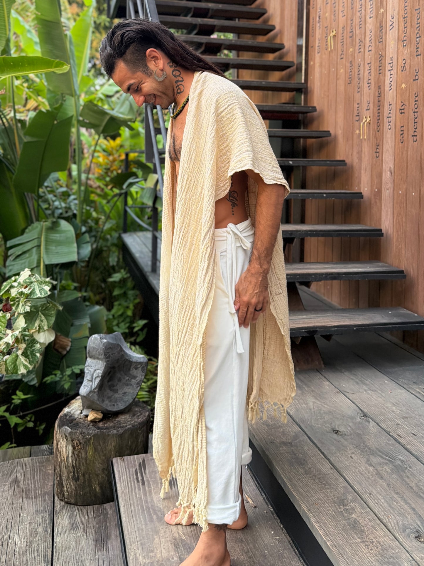 Odara | Handwoven Textured Poncho | Him