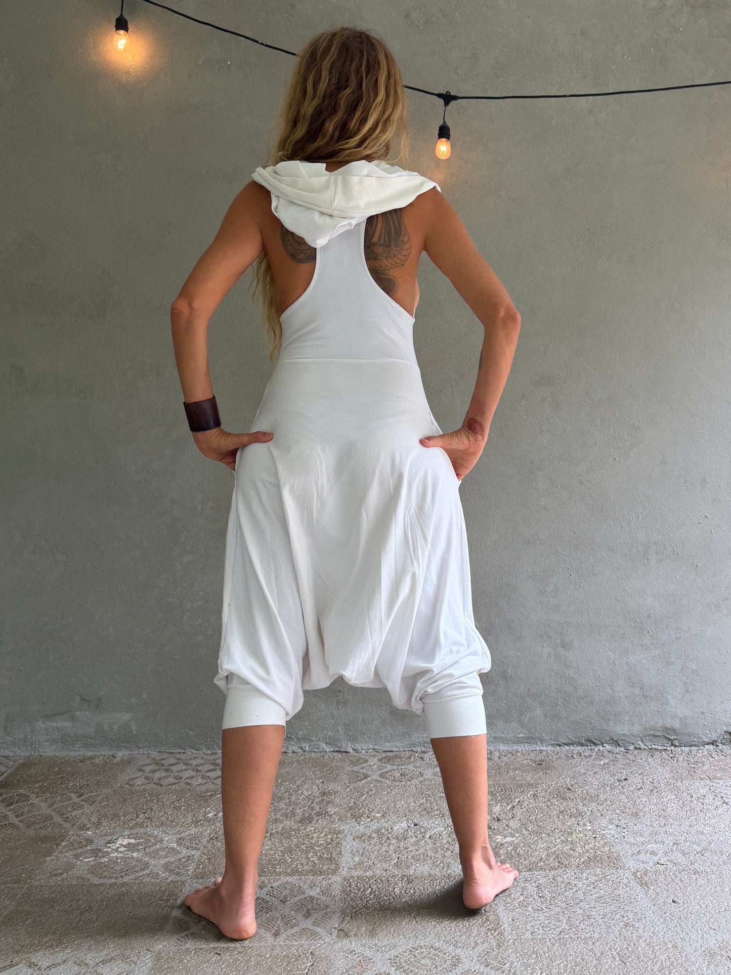 Aura | White Hooded Jumpsuit