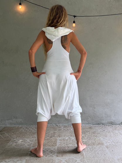 Aura | White Hooded Jumpsuit