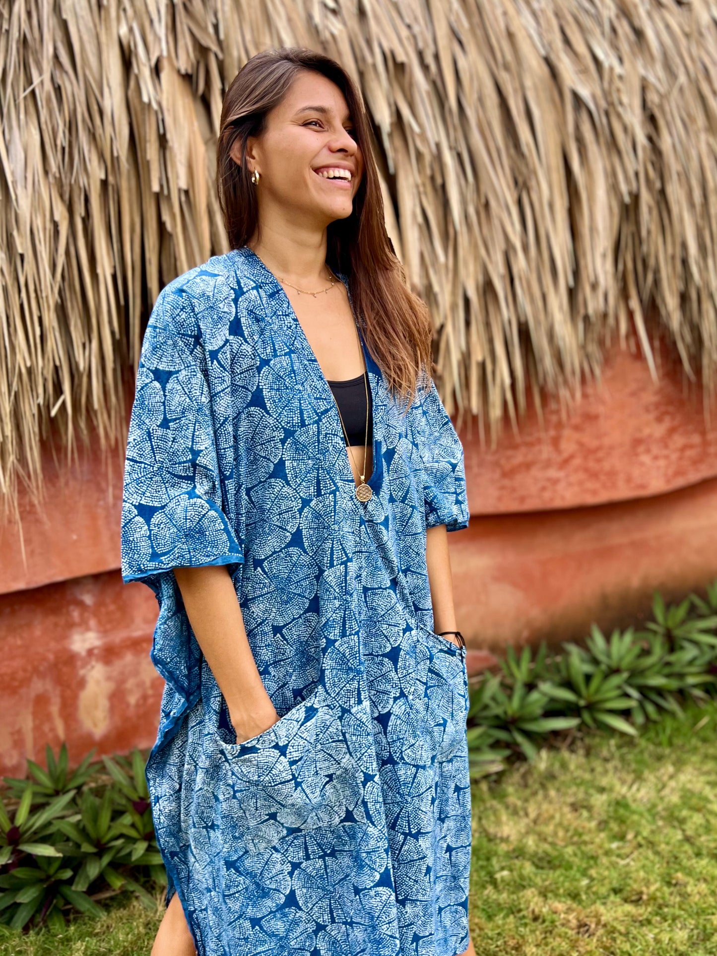 Tree Rings | Handblock Cotton Caftan