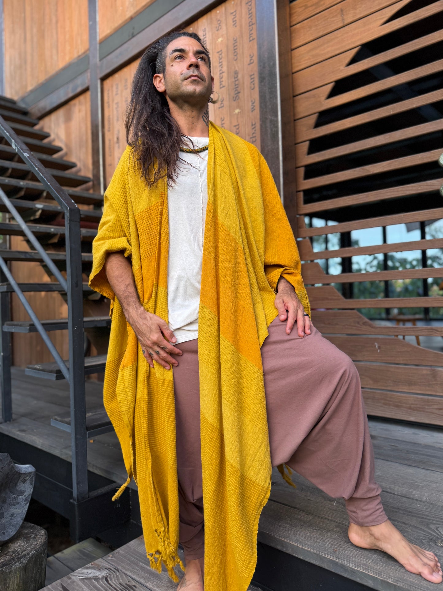 Jewel Yellow | Handwoven Poncho | Him