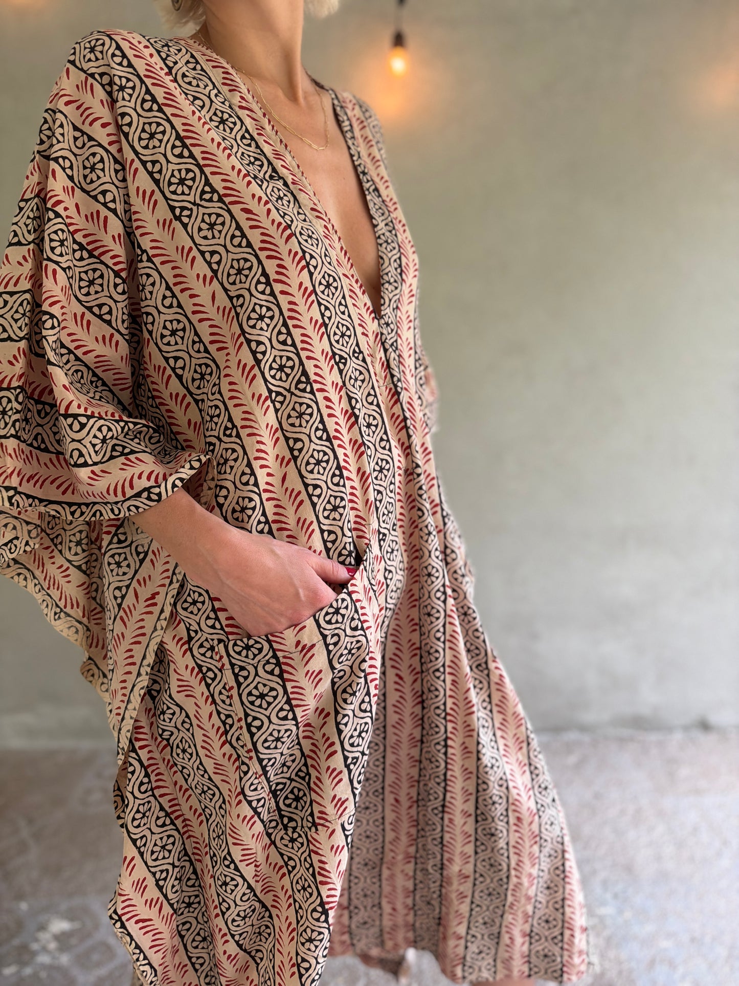 Spirals | Handblock Cotton Caftan