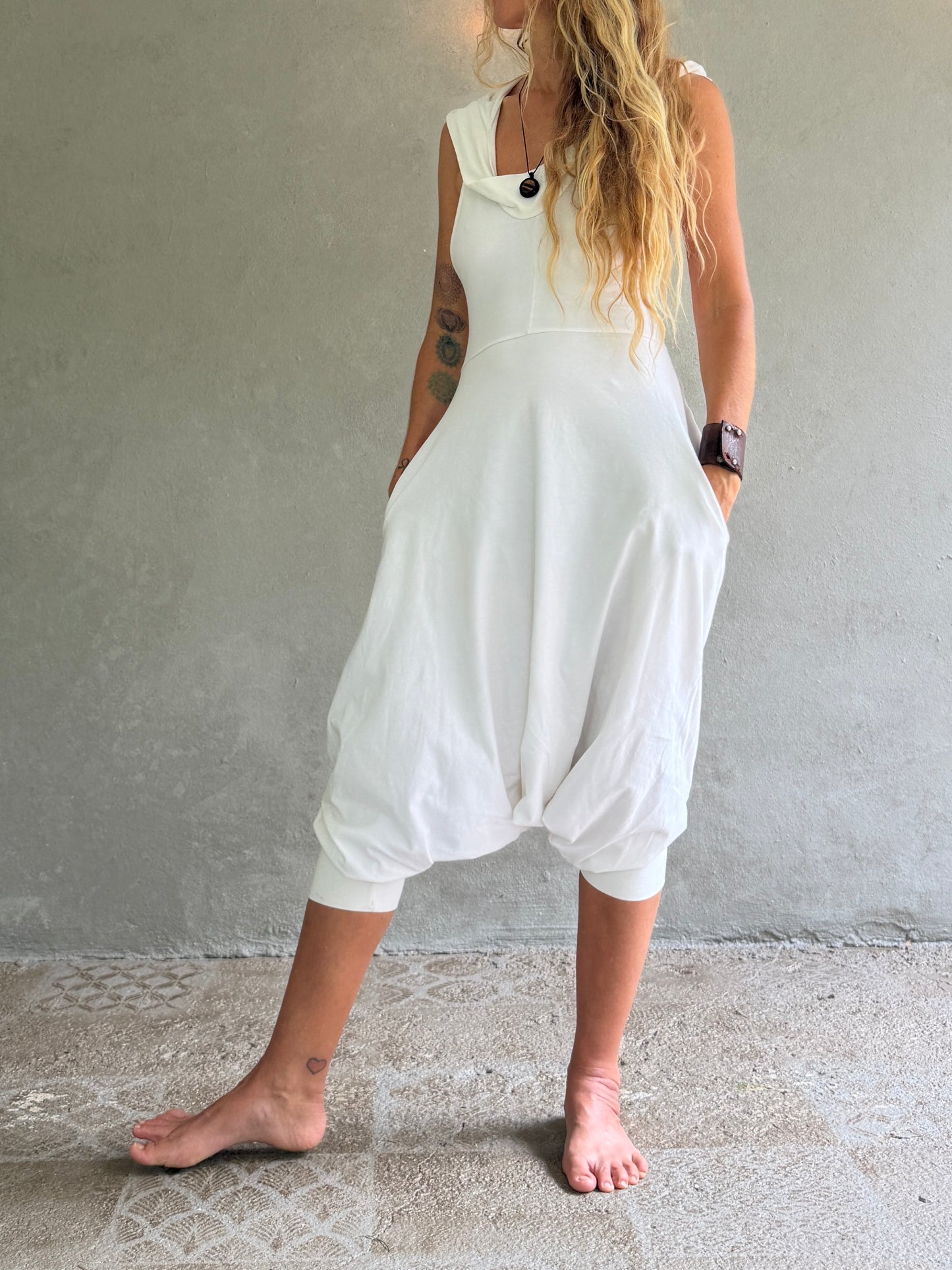Aura | White Hooded Jumpsuit