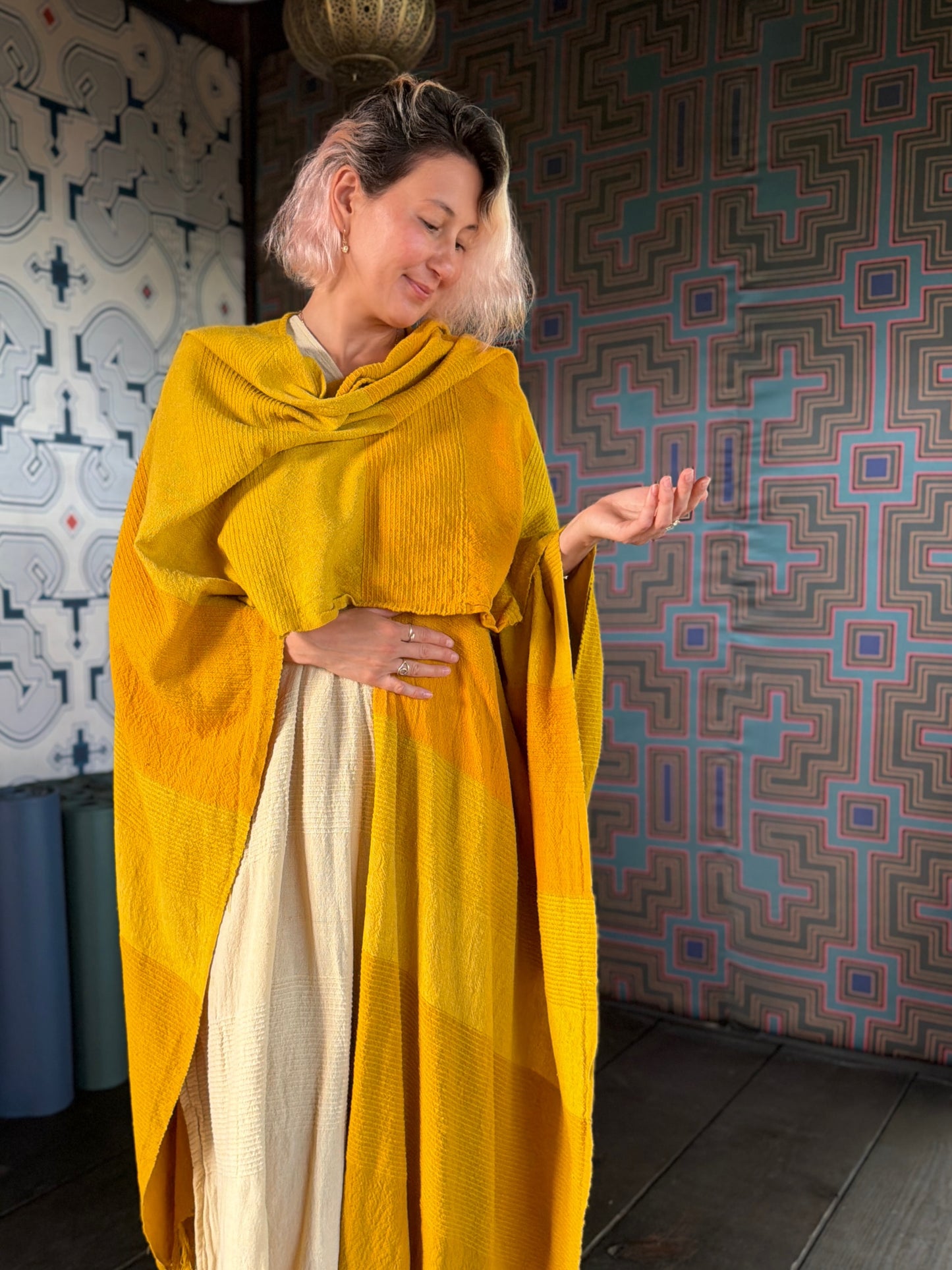 Jewel Yellow | Handwoven Poncho | Her