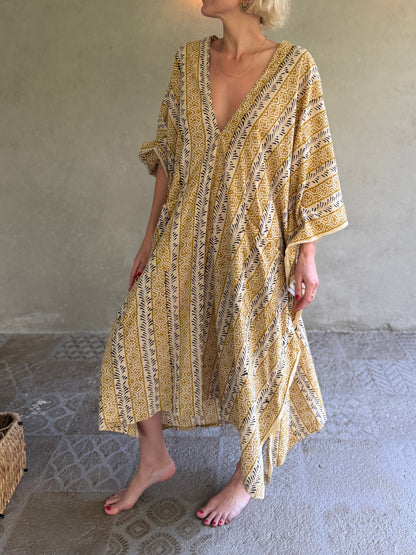 Sun | Handblock Cotton Caftan