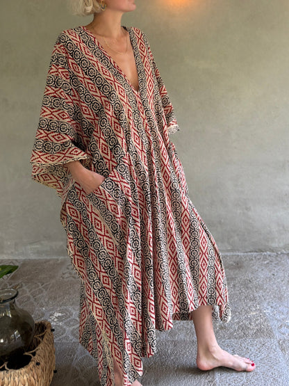 Eternal | Handblock Cotton Caftan