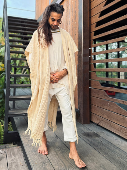 Odara | Handwoven Textured Poncho | Him