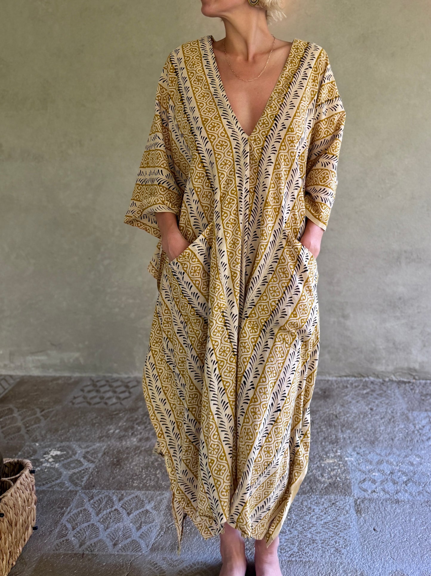 Sun | Handblock Cotton Caftan