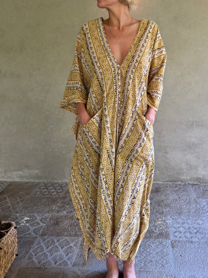 Sun | Handblock Cotton Caftan