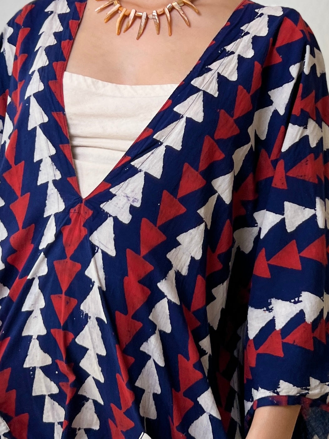 Tricolor | Handblock Cotton Caftan