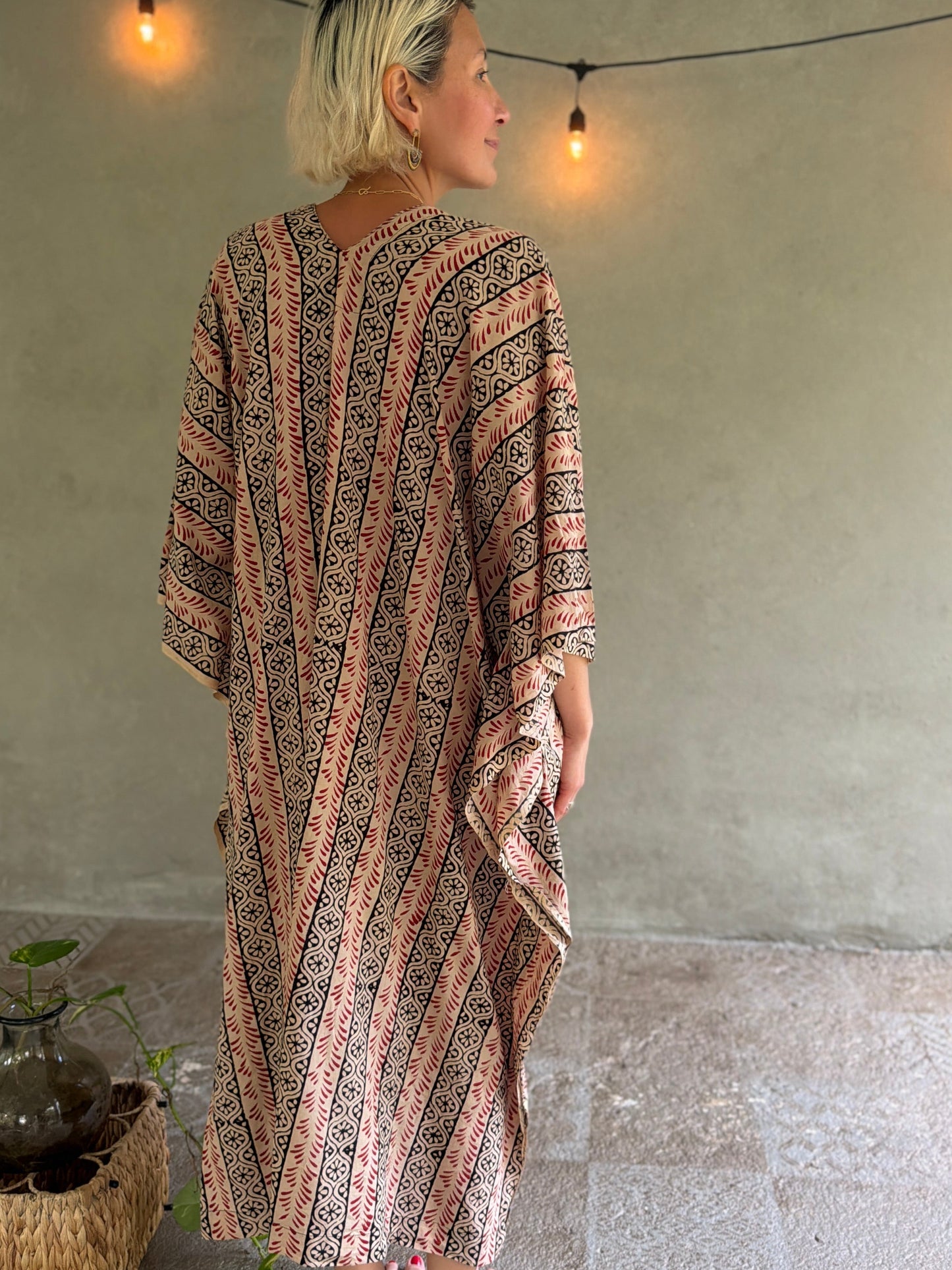 Spirals | Handblock Cotton Caftan