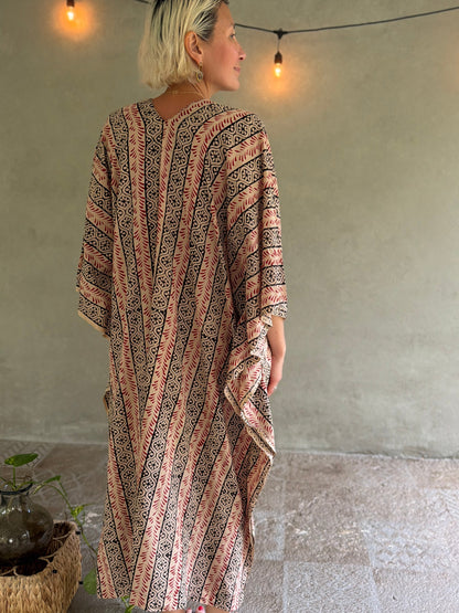 Spirals | Handblock Cotton Caftan