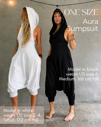 Aura | White Hooded Jumpsuit