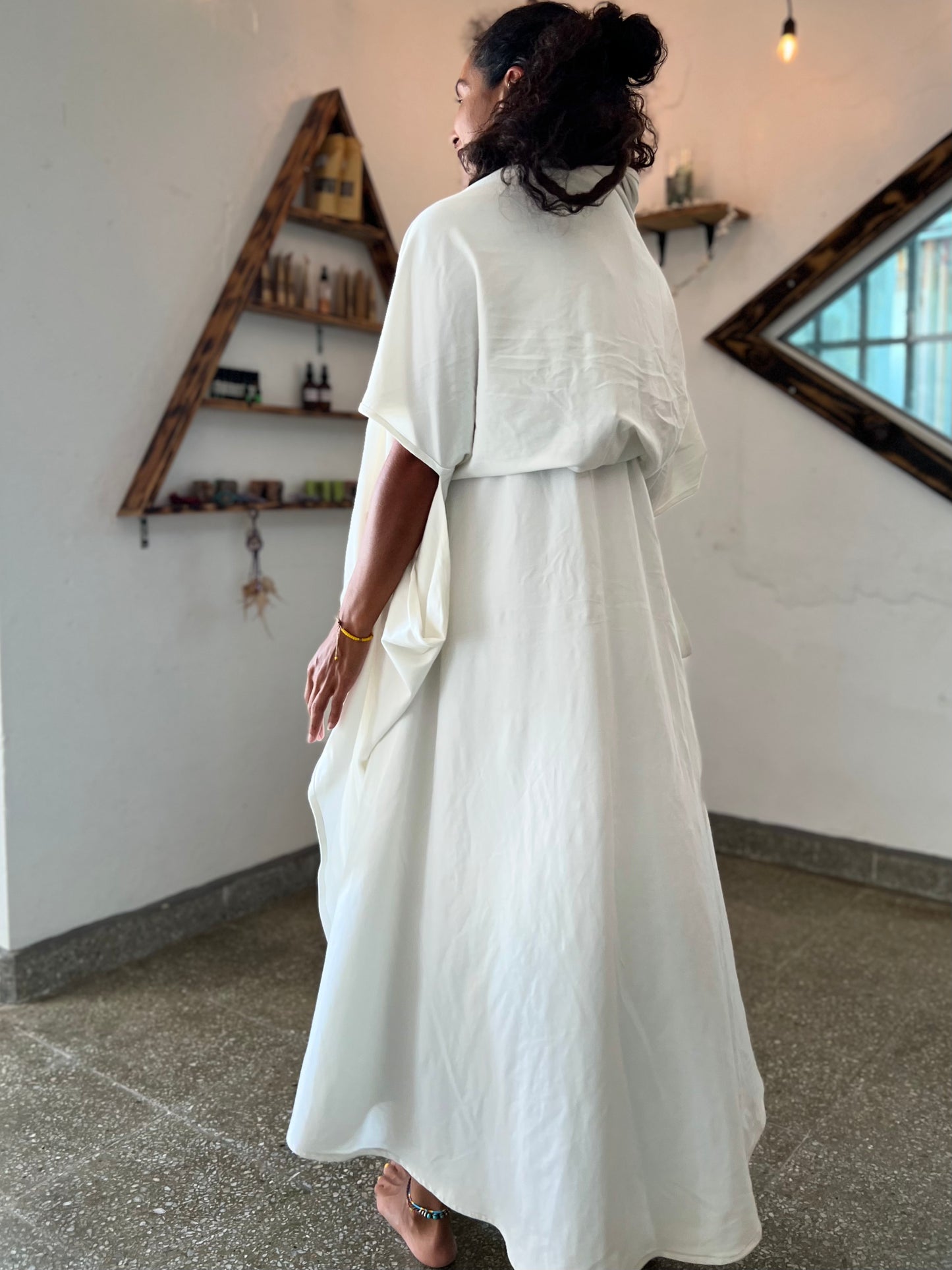 glorka white dress and shawl
