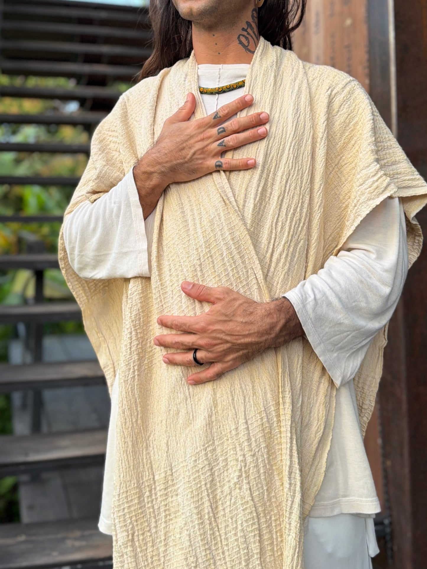 Odara | Handwoven Textured Poncho | Him