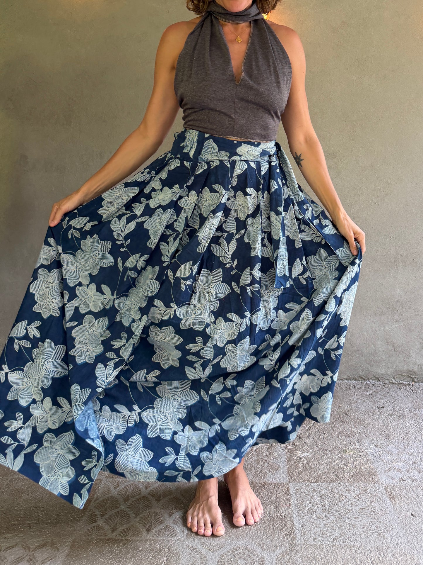 Floral Indigo | Skirt