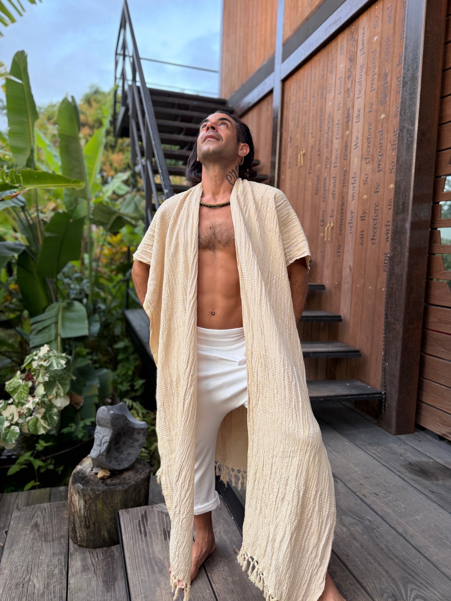Odara | Handwoven Textured Poncho | Him