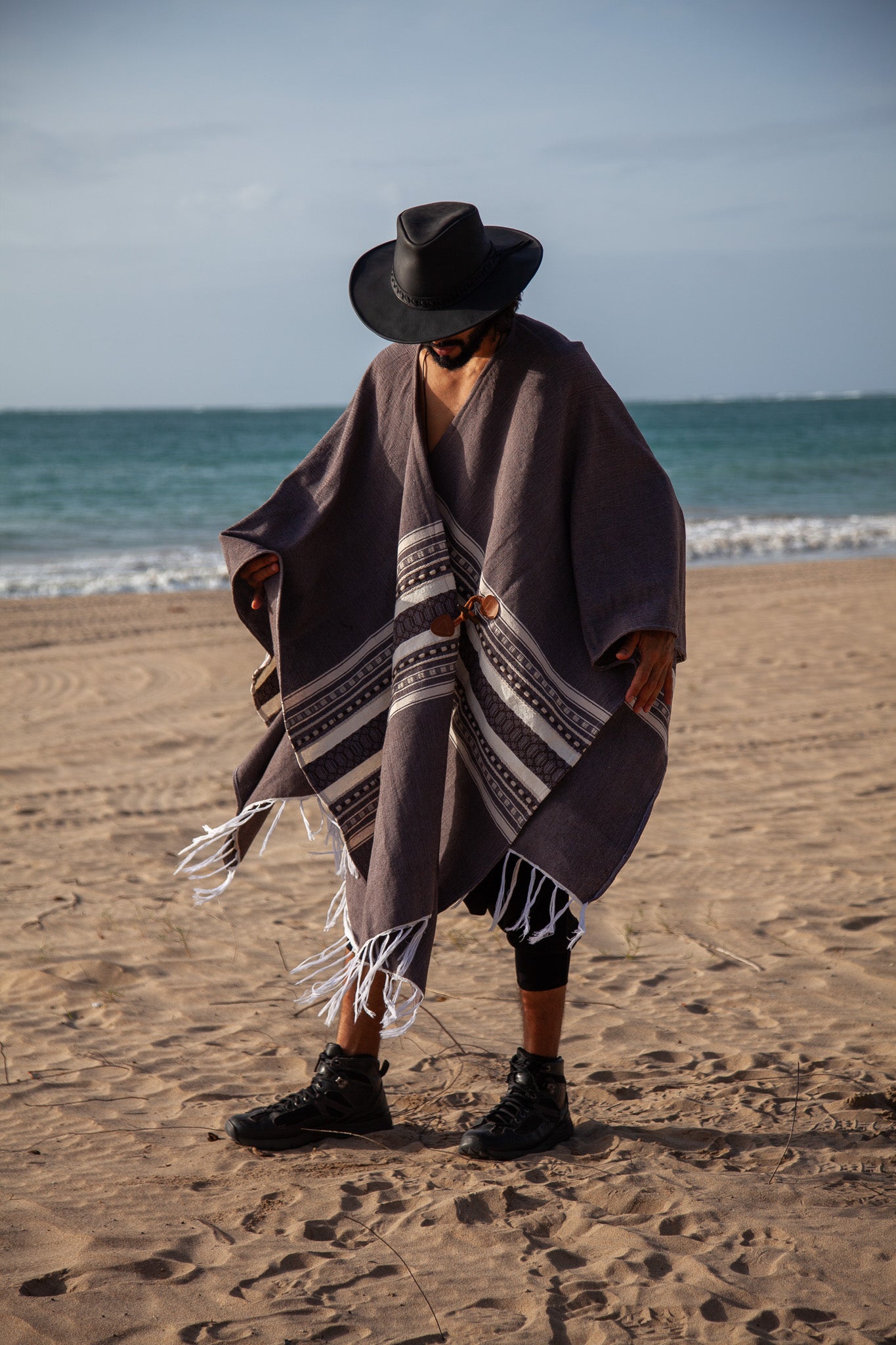 White Ink | Handwoven Oaxacan Poncho | Him