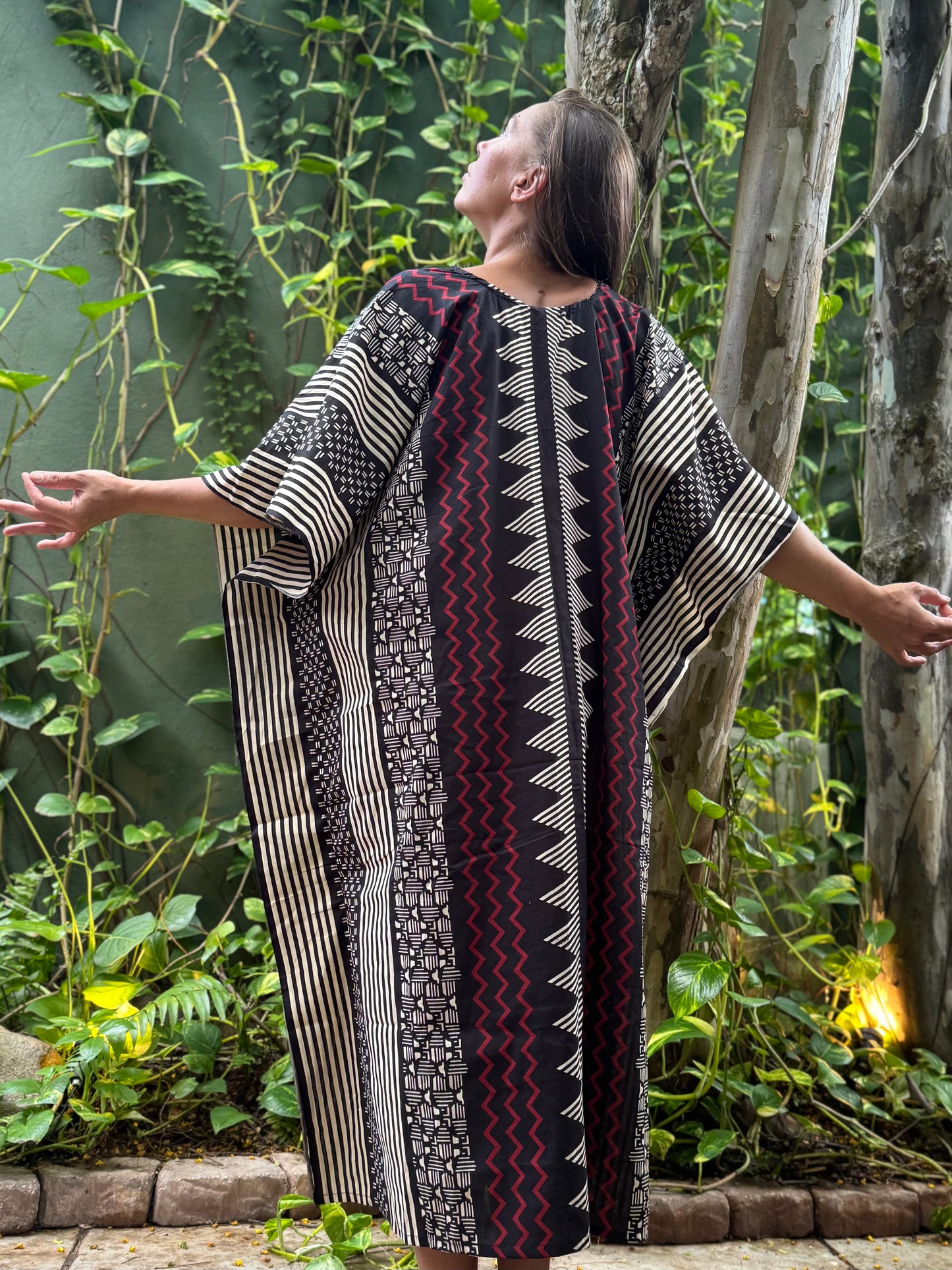 Ember Path Caftan | Red • Black • Earth