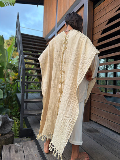 Odara | Handwoven Textured Poncho | Him