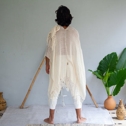 White Cloud | Handwoven Shawl | Him