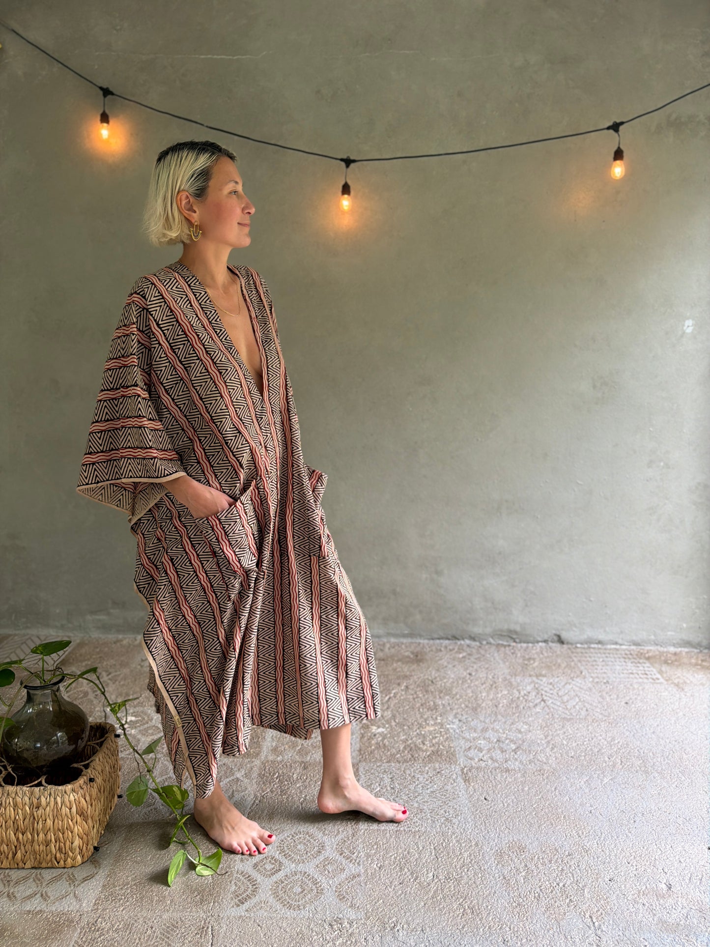 Ancestral Roots | Handblock Cotton Caftan