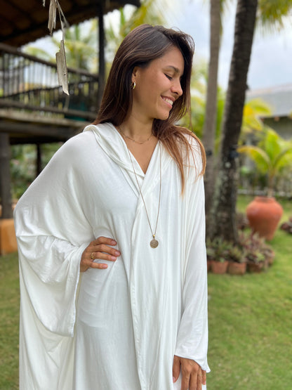 Glorka white hooded cardigan