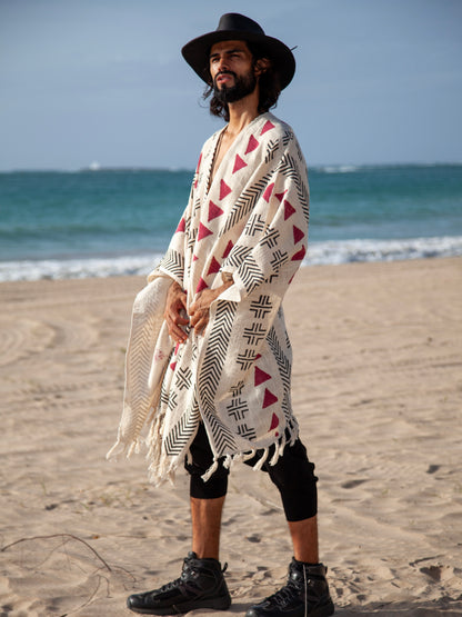 Red Woods | Handwoven Poncho | Him