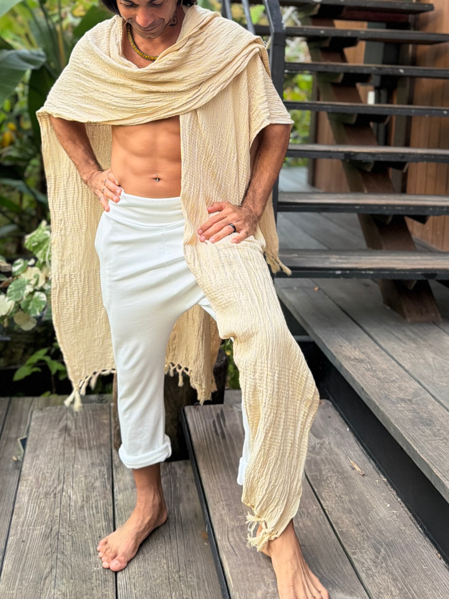 Odara | Handwoven Textured Poncho | Him