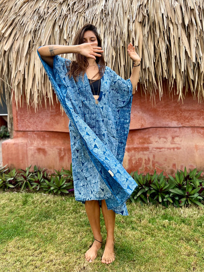 Tree Rings | Handblock Cotton Caftan