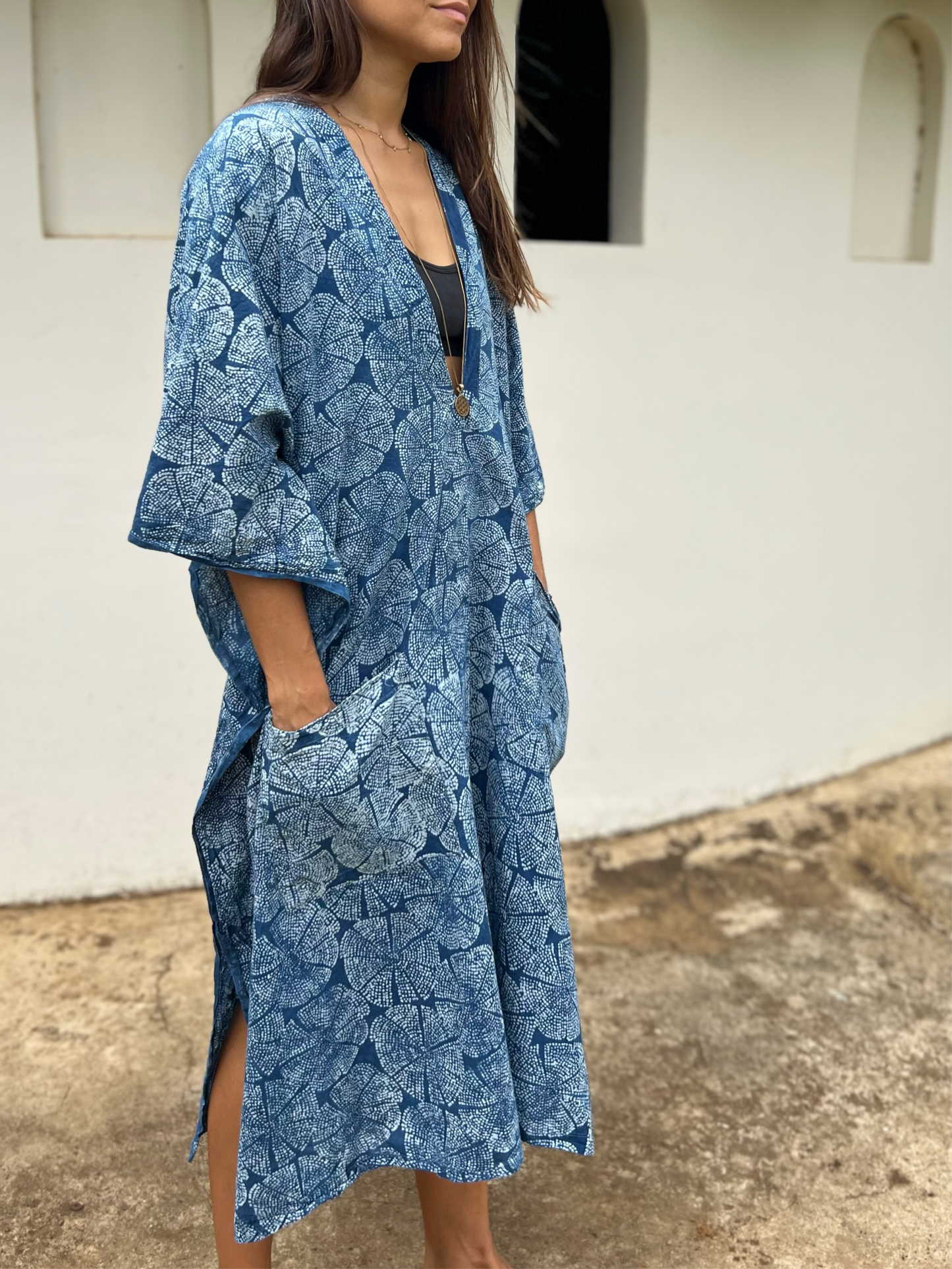 Tree Rings | Handblock Cotton Caftan